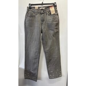 Levi's Women's 28 Lo Pro Straight Jeans Bleach Splatter NEW MSRP $79.50 Mid Rise
